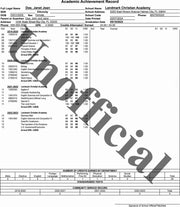 Academy Unofficial Transcript
